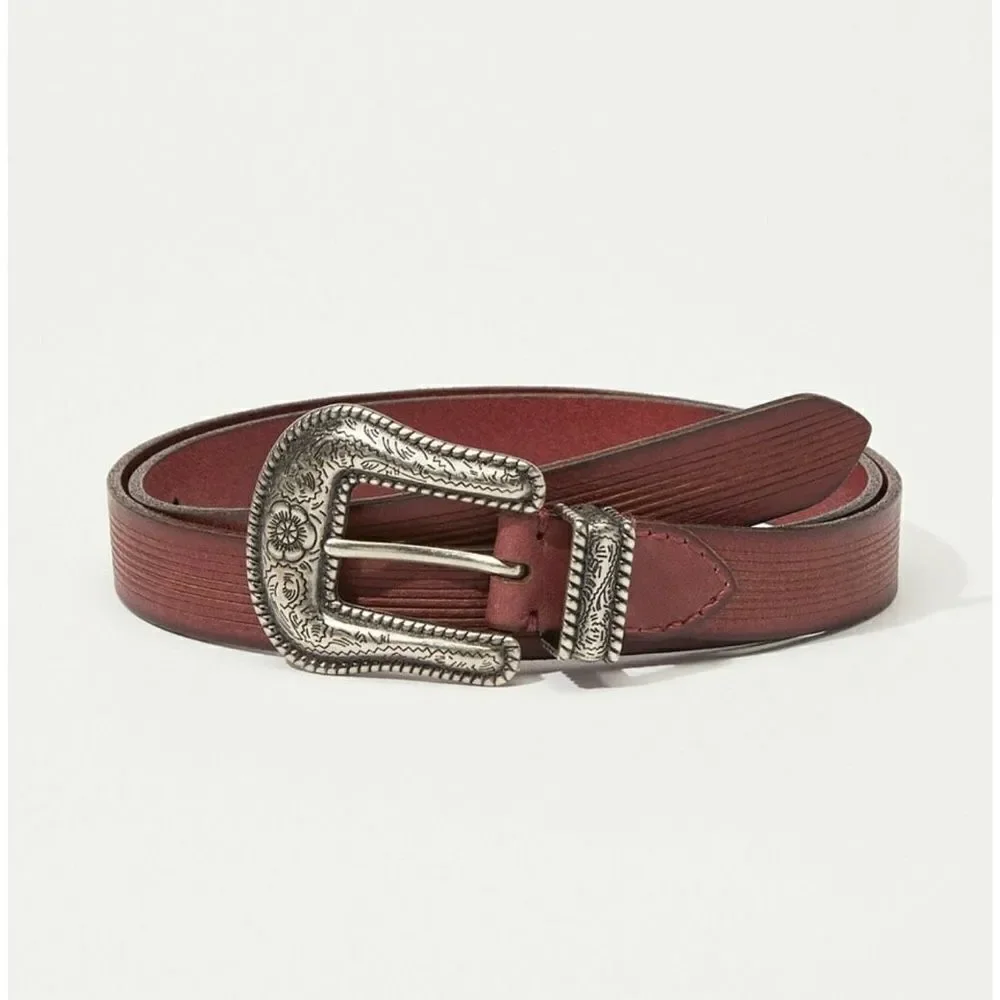 Lucky Brand Maroon Western Belt hombre